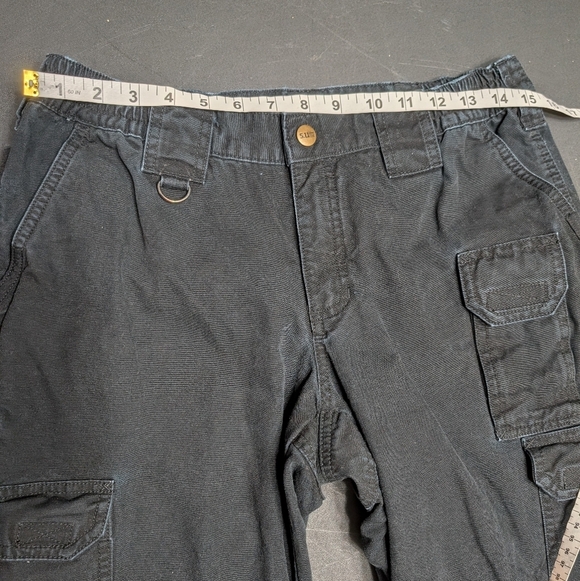 5.11 Tactical Black Cargo Pockets Cotton Canvas Work Wear Pants Size 8 Long - Picture 5 of 8
